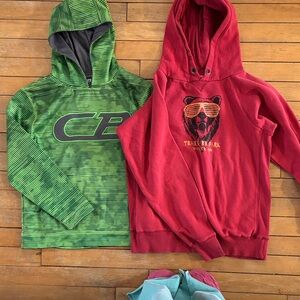 EUC Green and Red Kids Hoodies